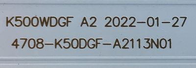 KIT DE LEDS ORIGINAL PARA TV JVC 4 PIEZAS / NUMERO DE PARTE 4708-K50DGF-A2113N01 / K500WDGF A2 / YSDL4700RA0 / 10681-A0 / 110409-500G1004 / 228329 / JF-220919 / PANEL K500WDGF / DISPLAY CV500U5-T01 / MODELO SI50URF / PG50SKA / 100012585 50" - Imagen 4